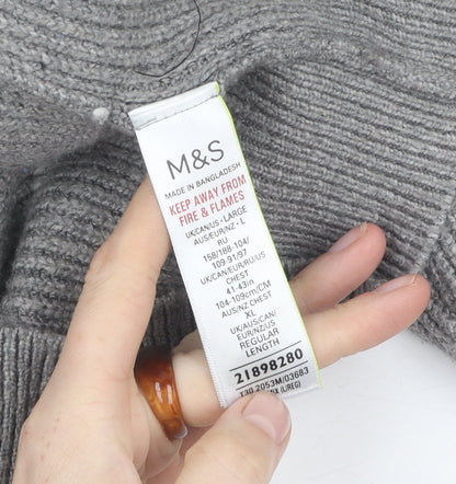 Womens UK Size L Marks and Spencer Grey Pullover Jumper
