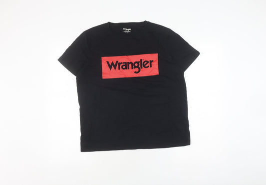 Wrangler Men's Black L T-Shirt with Logo