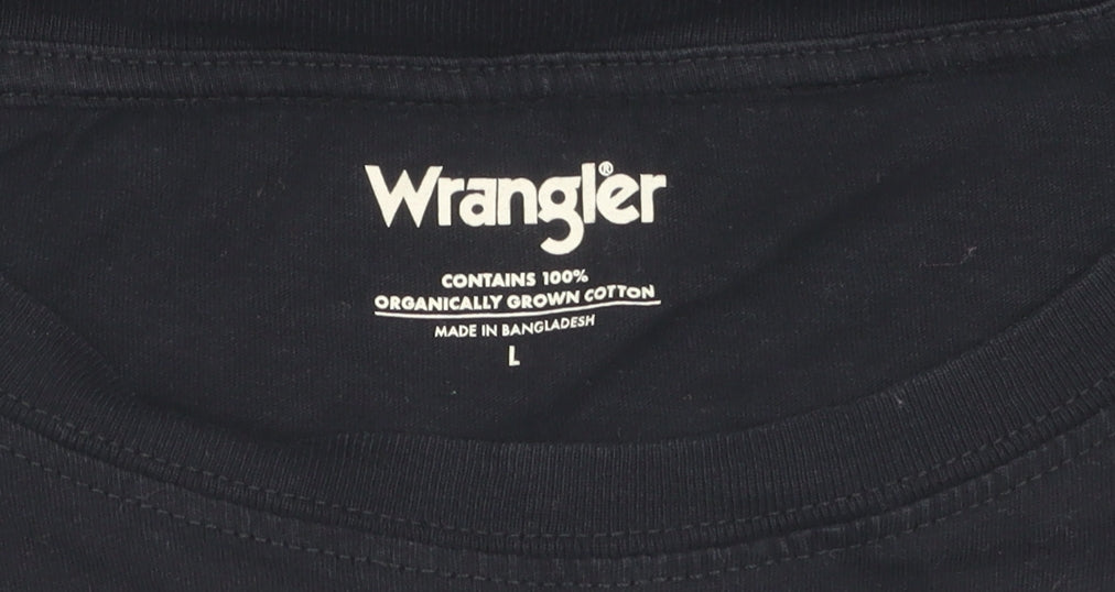 Wrangler Men's Black L T-Shirt with Logo
