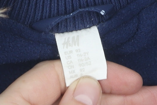 H&M Girls Blue Puffer Jacket Coat 2 Years