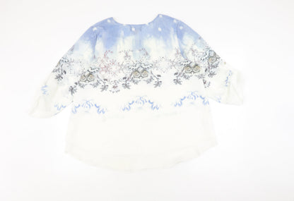 Womens UK Size 14 Saloos White Tunic Blouse