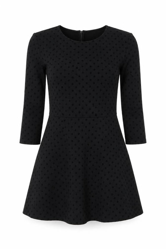 Front view of edc Black Polka Dot Dress - Women's S - Elegance & Comfort