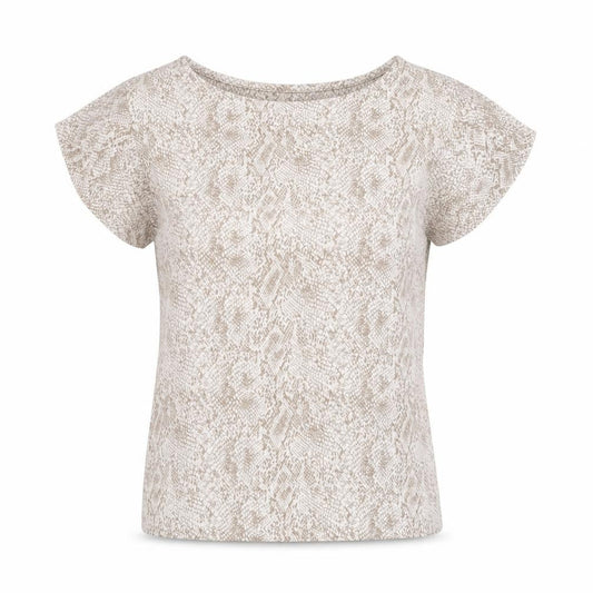 Front view of Principles Women's Beige Animal Print in, size 10, T-Shirt