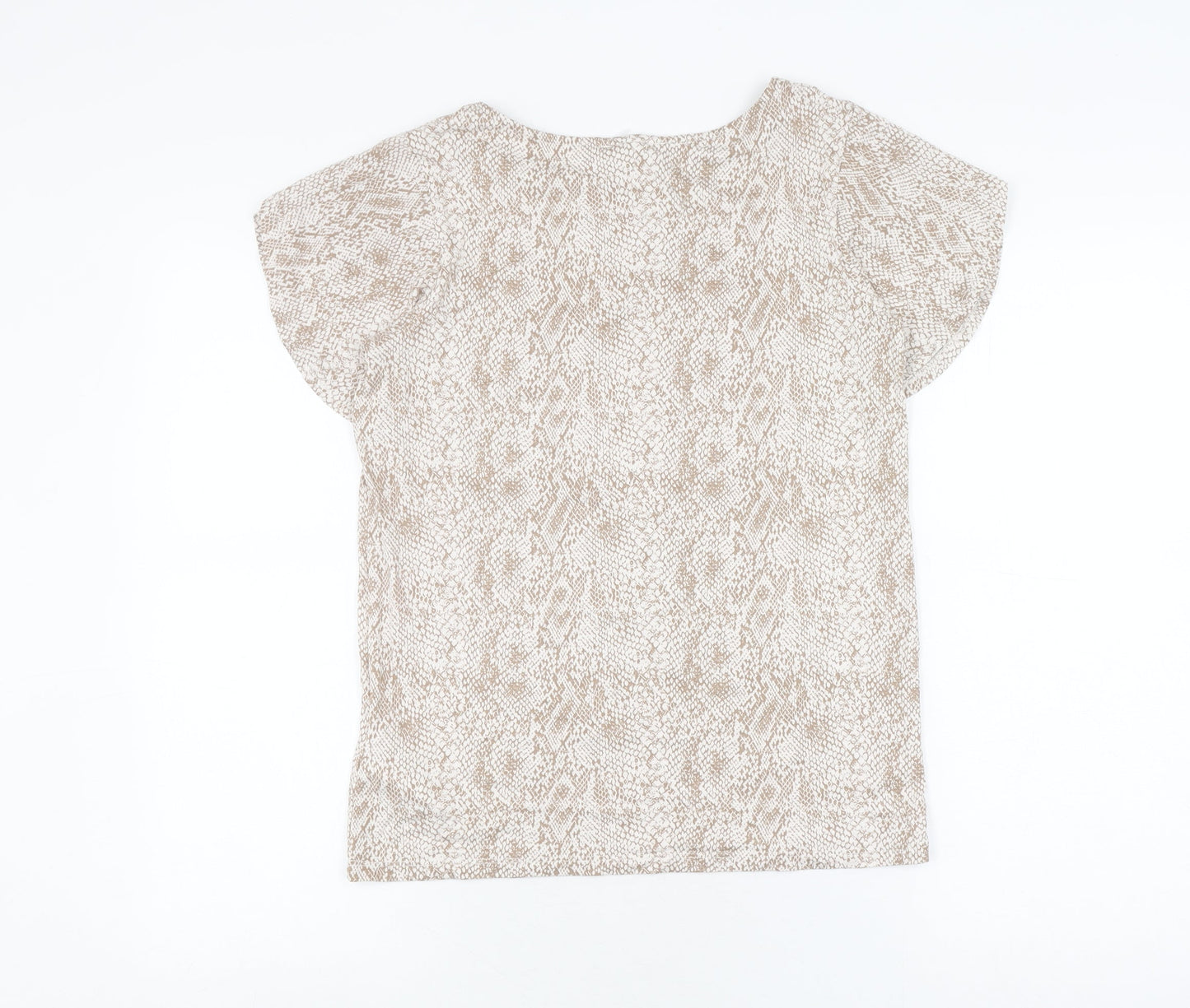 Womens UK Size 10 Principles Beige Basic T-Shirt