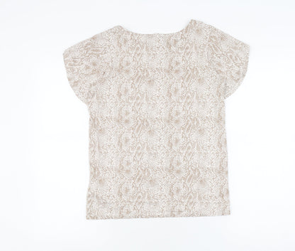 Womens UK Size 10 Principles Beige Basic T-Shirt