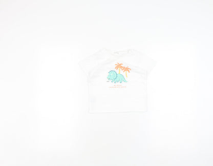 MNG Unisex Baby White Dinosaur T-Shirt - Size 18-24 Months