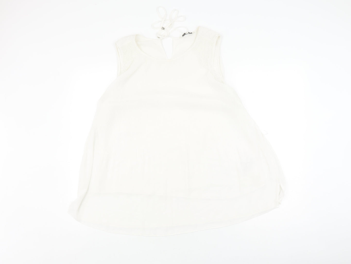 Next Women's White Sleeveless Blouse Size 16 Classic