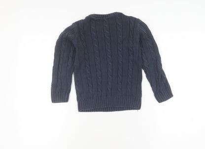 Next Boys Blue Cable-Knit Pullover Jumper, Size 5 Years