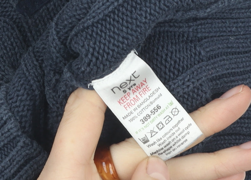 Next Boys Blue Cable-Knit Pullover Jumper, Size 5 Years