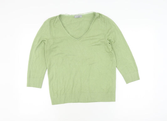 Womens UK Size 14 Per Una Green Pullover Jumper