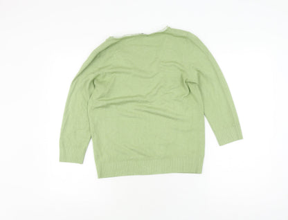 Womens UK Size 14 Per Una Green Pullover Jumper
