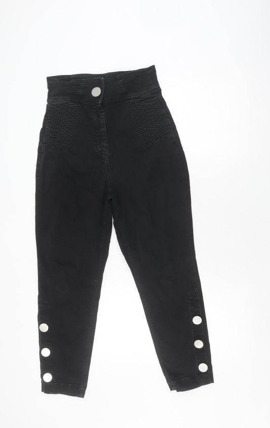 Womens UK Size XS Zara Regular Fit Jegging Black Trousers
