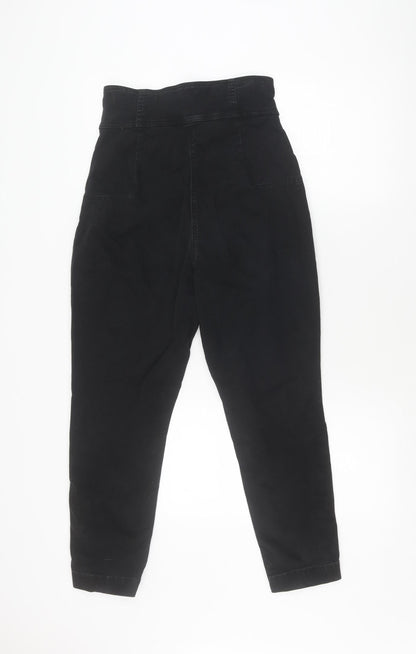 Womens UK Size XS Zara Regular Fit Jegging Black Trousers