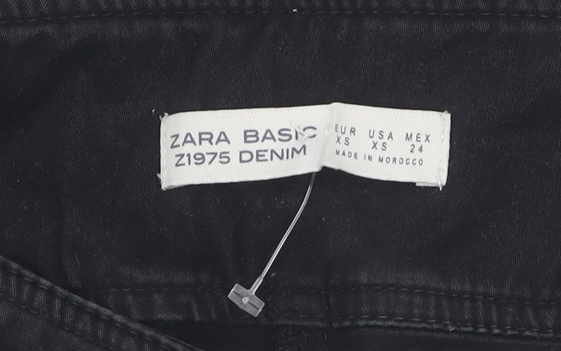 Womens UK Size XS Zara Regular Fit Jegging Black Trousers