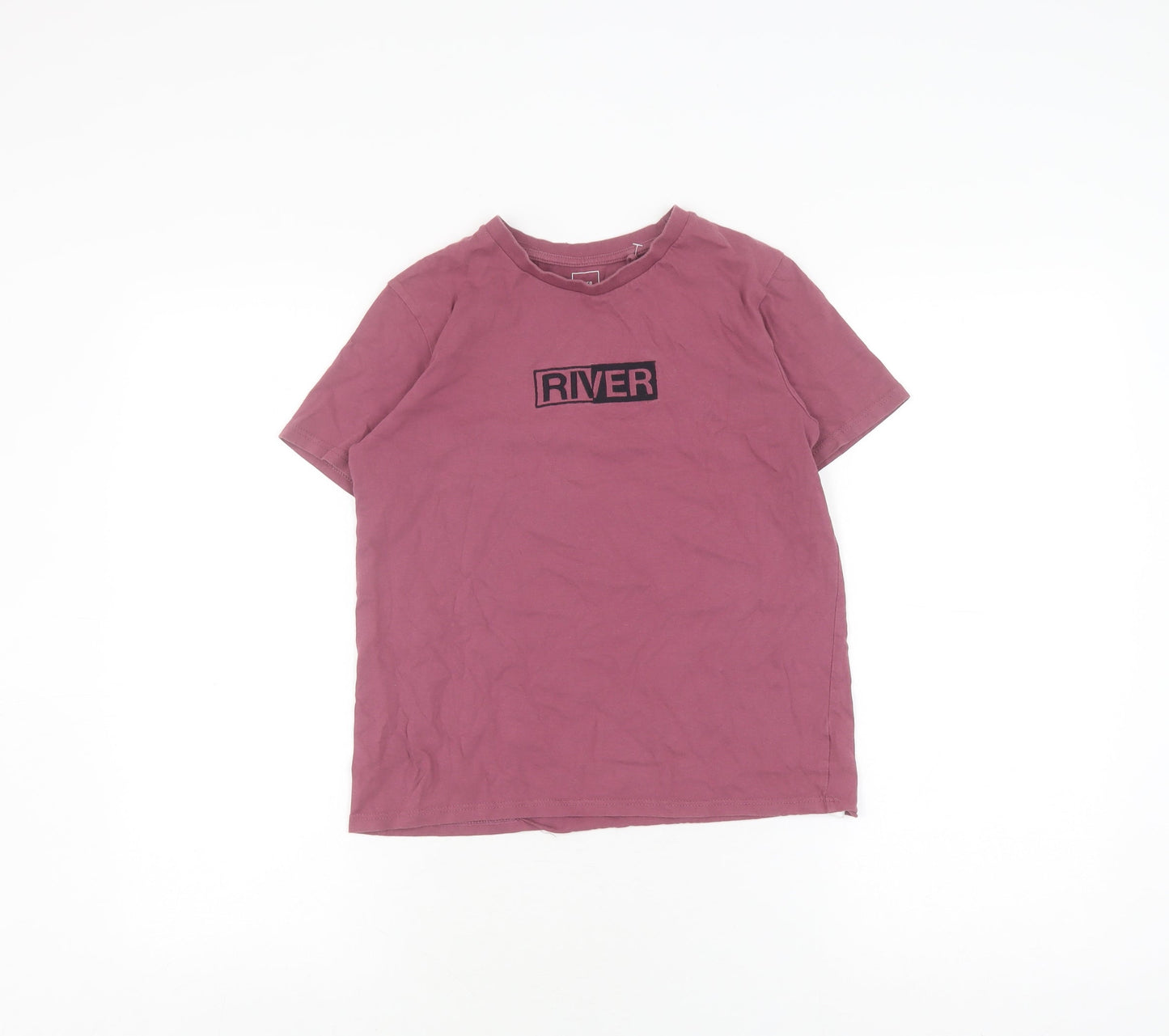 River Island Girls Pink Slim Fit T-Shirt, 9-10 Years