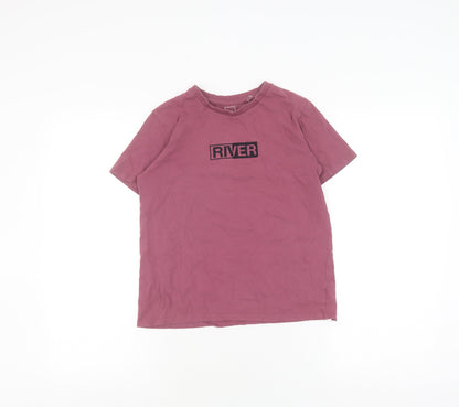 River Island Girls Pink Slim Fit T-Shirt, 9-10 Years