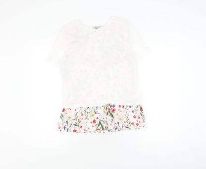 Womens UK Size 8 Marks and Spencer White Basic T-Shirt