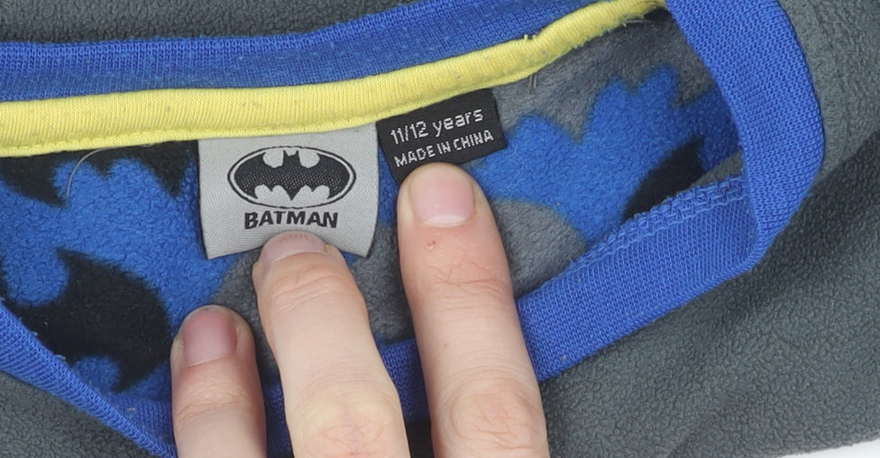 Batman Boys Grey Fleece Pullover Sweatshirt 11-12 Years