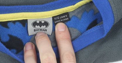 Batman Boys Grey Fleece Pullover Sweatshirt 11-12 Years