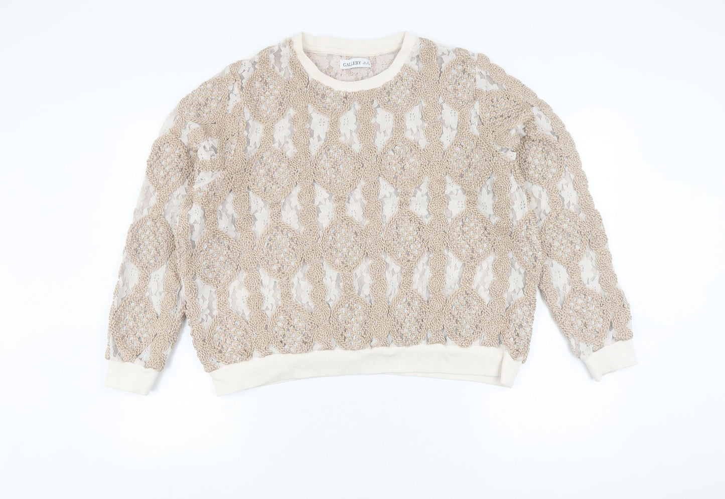 Womens UK Size XL Gallery Ivory Pullover Jumper