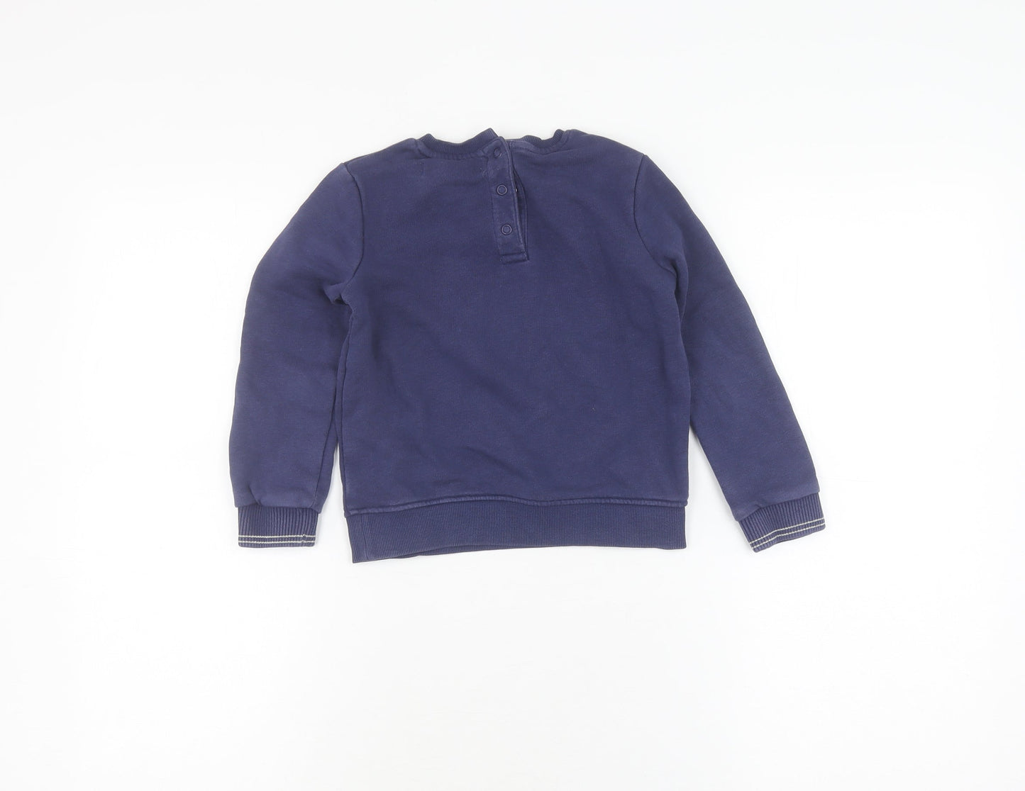 Marks and Spencer Girls Blue Henley Dinosaur Jumper 4-5 Years