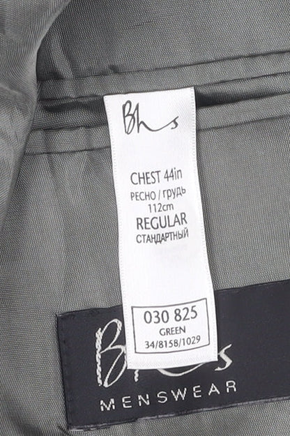 Mens UK Size 44 BHS Regular Green Suit Jacket