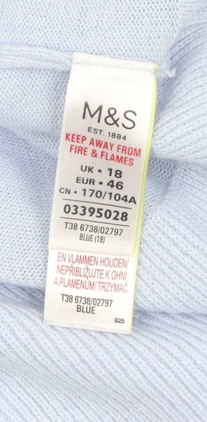 Womens UK Size 18 Marks and Spencer Blue Pullover Jumper