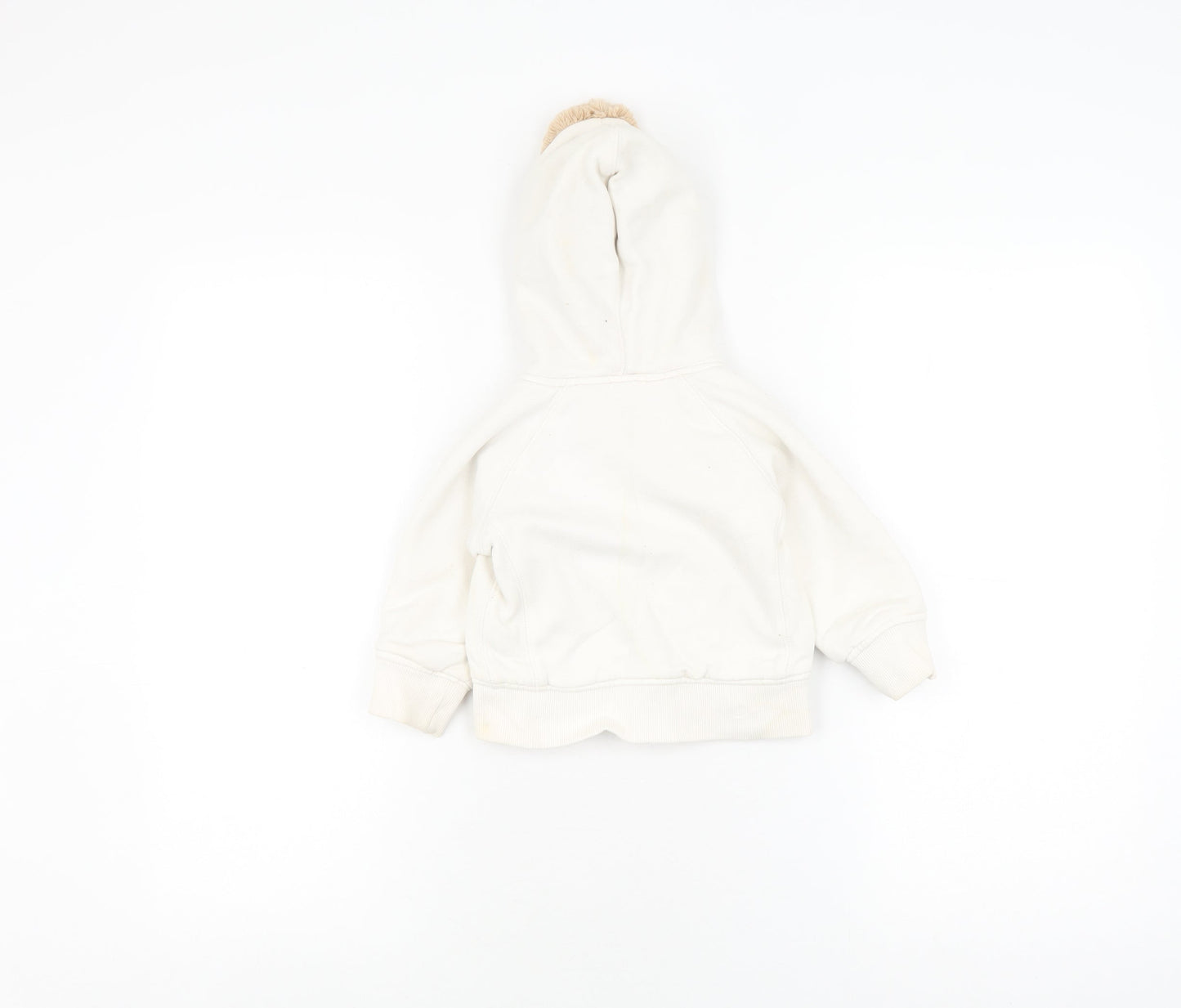 Gap Toddler Unisex White Jacket 12-18 Months, Hooded & Lined