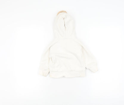 Gap Toddler Unisex White Jacket 12-18 Months, Hooded & Lined