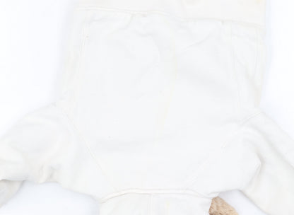 Gap Toddler Unisex White Jacket 12-18 Months, Hooded & Lined