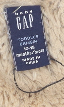Gap Toddler Unisex White Jacket 12-18 Months, Hooded & Lined