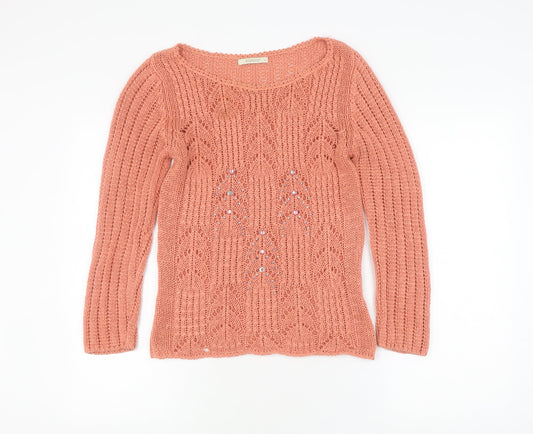 B.Young Women's Pink Knit Pullover Jumper M