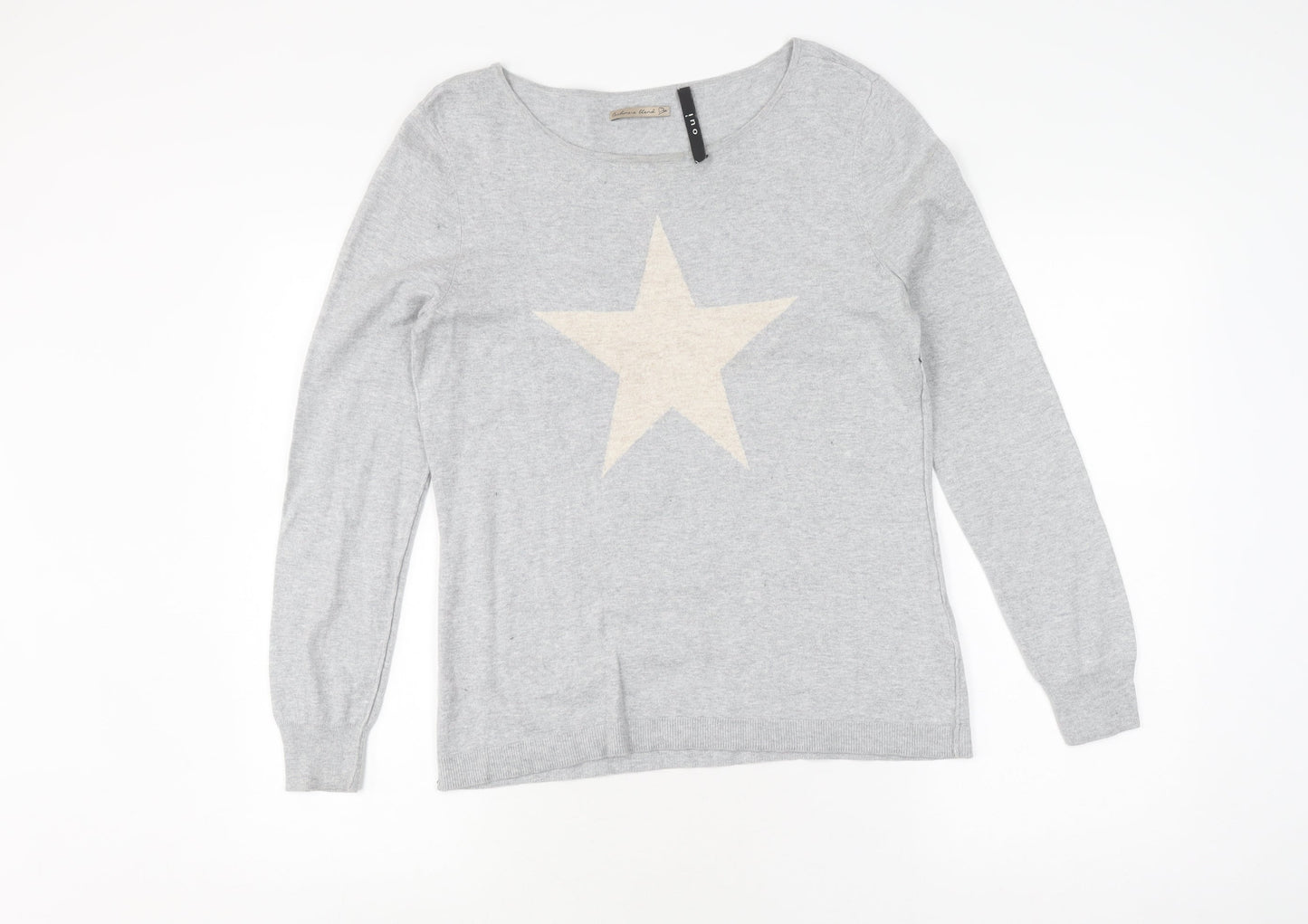 Womens UK Size 16 Oui Grey Pullover Jumper