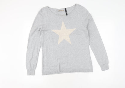 Womens UK Size 16 Oui Grey Pullover Jumper