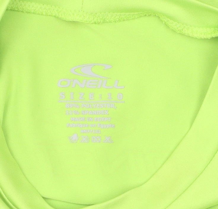 O'Neill Boys Green T-Shirt, Size 10, UV Protection, Activewear