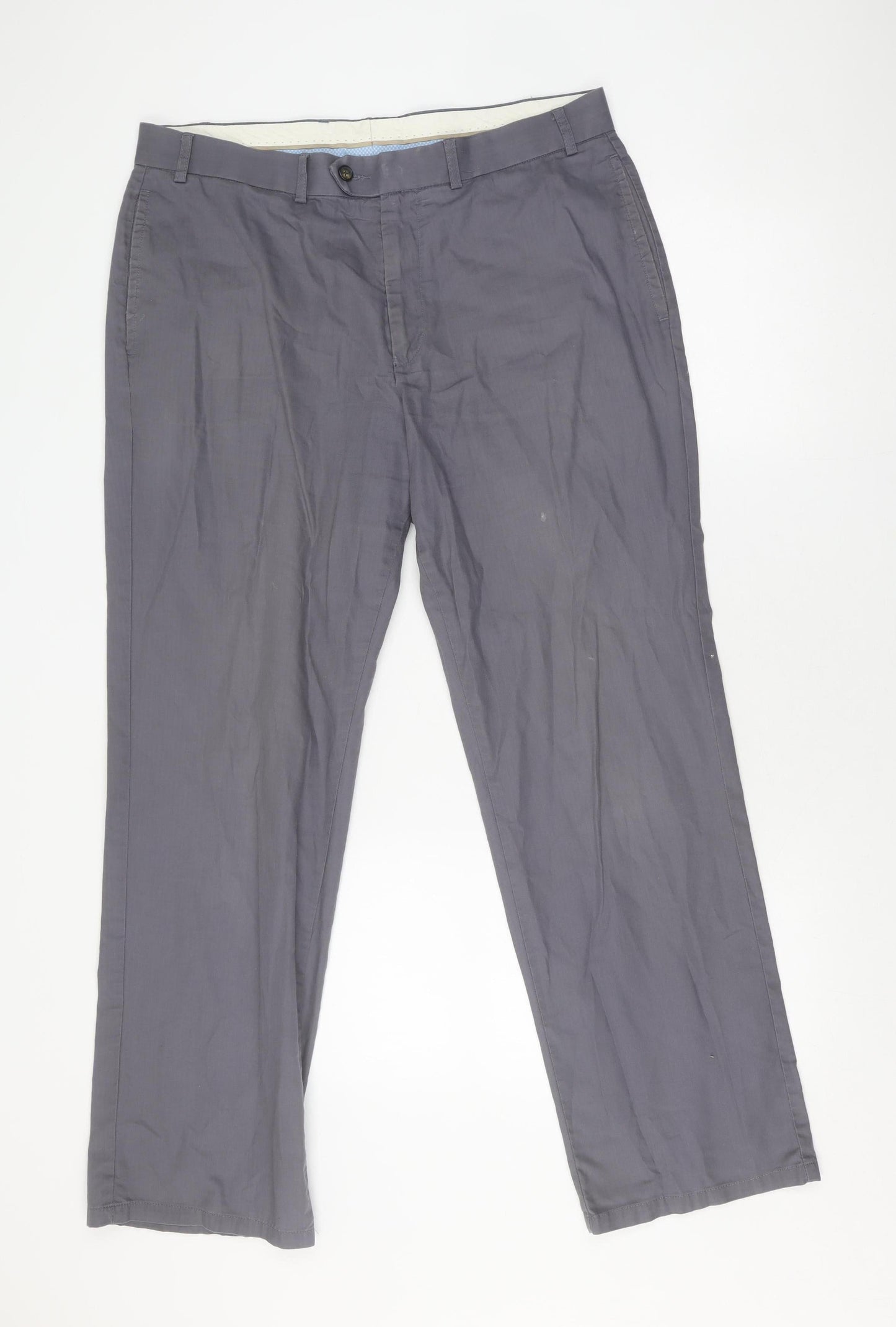 Marks and Spencer Men's Blue Chino Trousers - Size L