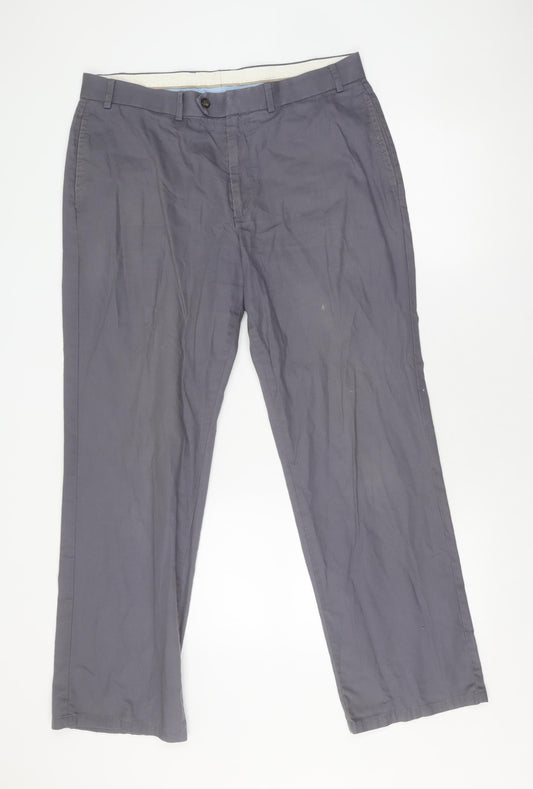 Marks and Spencer Men's Blue Chino Trousers - Size L
