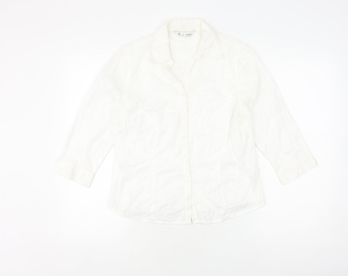 Womens UK Size 16 BHS White  Button-Up