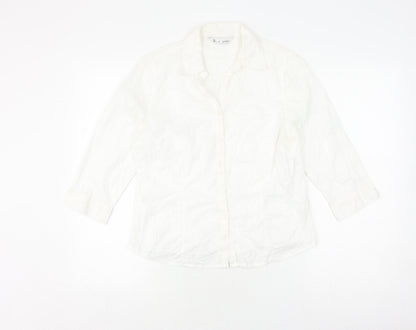 Womens UK Size 16 BHS White  Button-Up