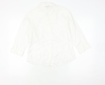 Womens UK Size 16 BHS White  Button-Up