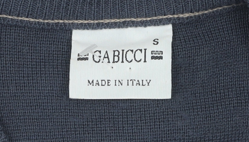 Gabicci Men's Blue Geometric V-Neck Jumper Small