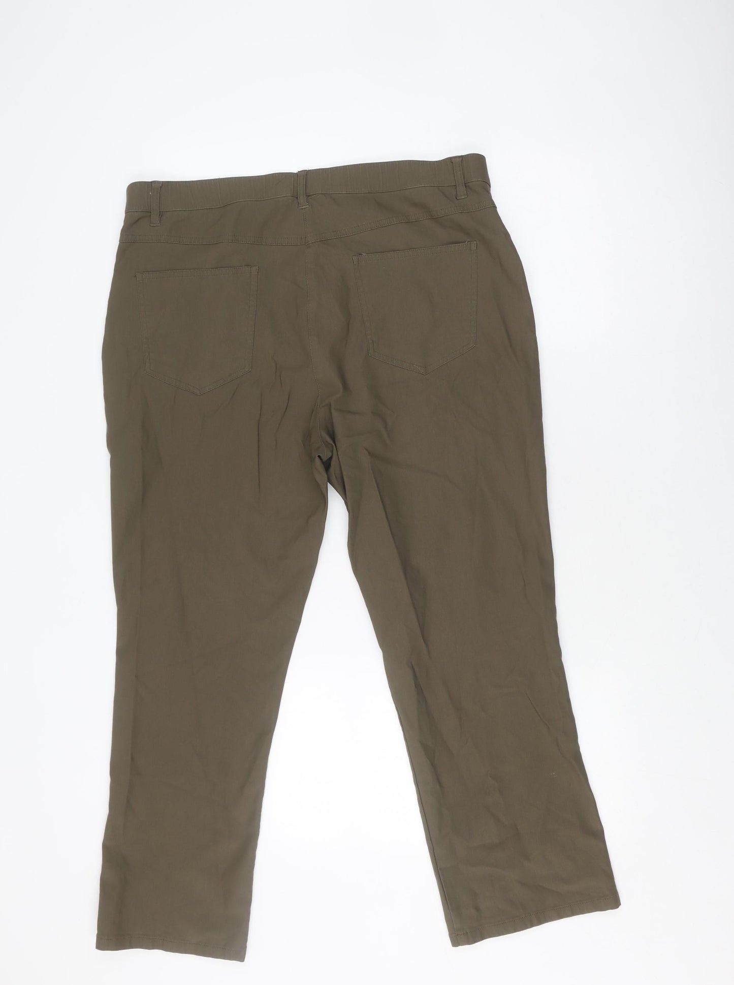 Tribal Women's Brown Trousers, Size 14, Button Closure