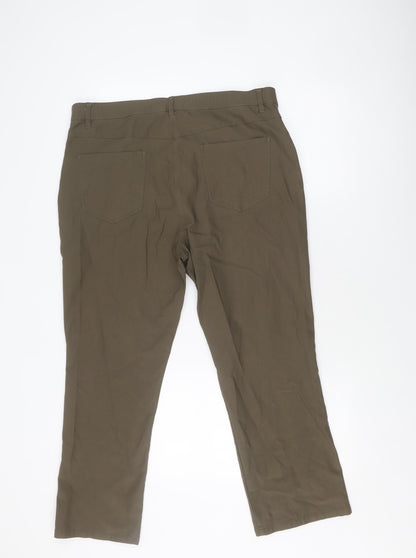 Tribal Women's Brown Trousers, Size 14, Button Closure