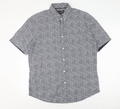 Marks & Spencer Men's Blue Floral Slim Fit Shirt