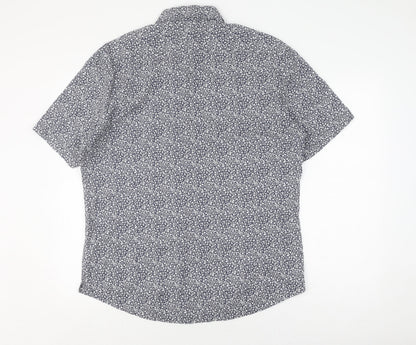 Marks & Spencer Men's Blue Floral Slim Fit Shirt