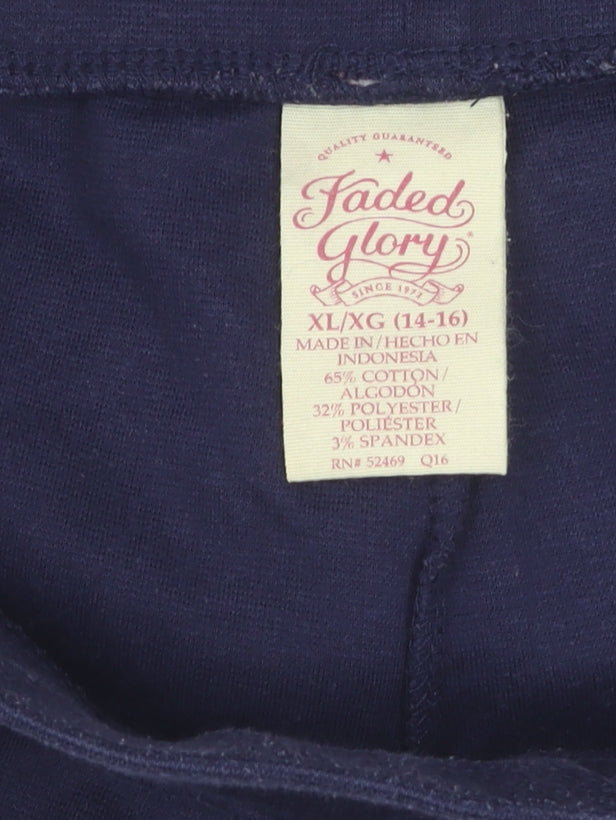 Faded Glory Women's Blue XL Jegging Trousers with Zip Accents