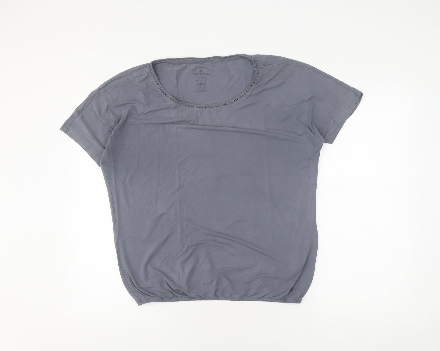 Womens UK Size S TOM TAILOR Grey Basic T-Shirt