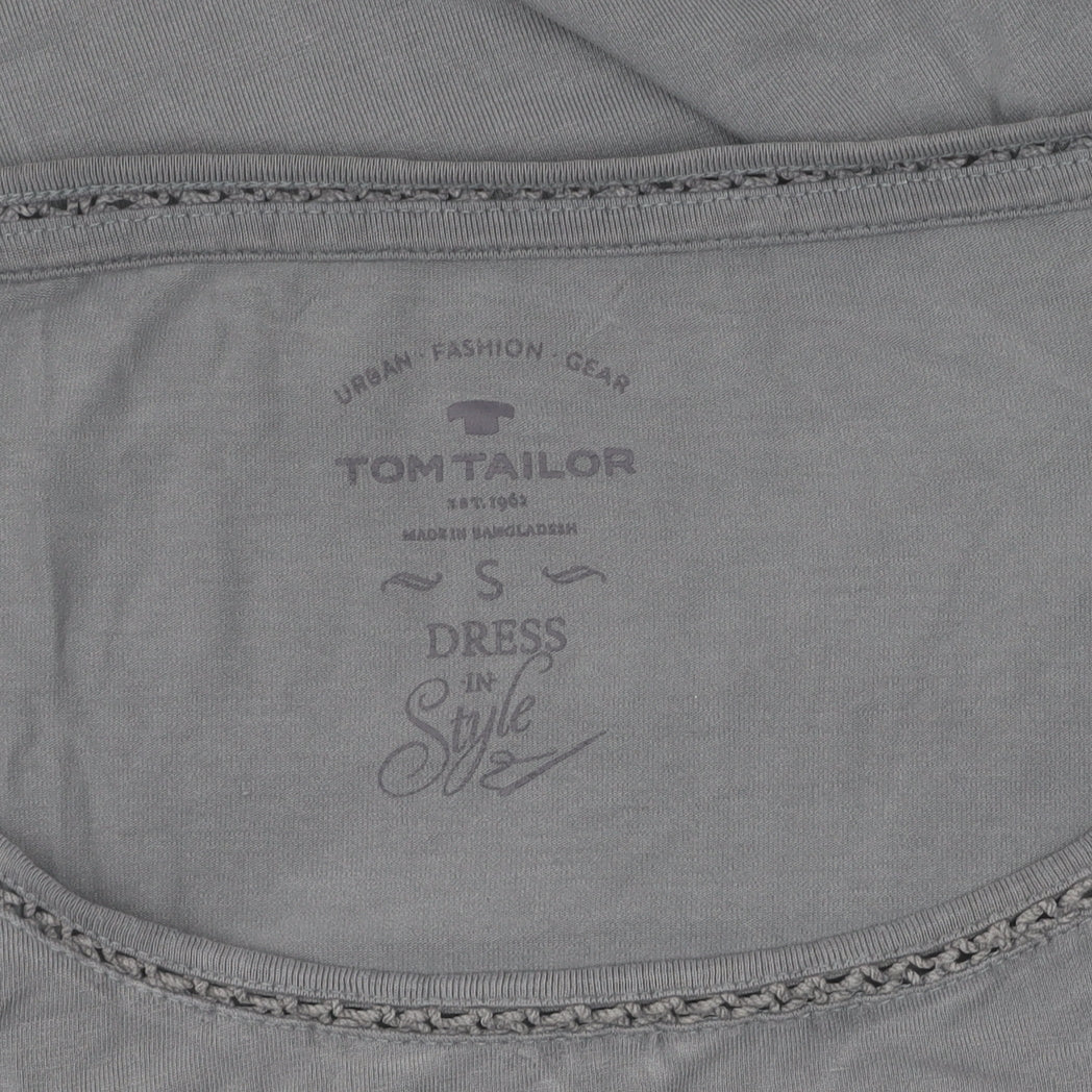 Womens UK Size S TOM TAILOR Grey Basic T-Shirt
