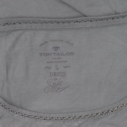 Womens UK Size S TOM TAILOR Grey Basic T-Shirt