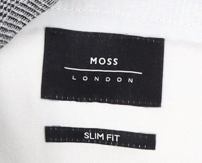 Moss London Grey Check Dress Pants, Men's 34 in Slim Fit